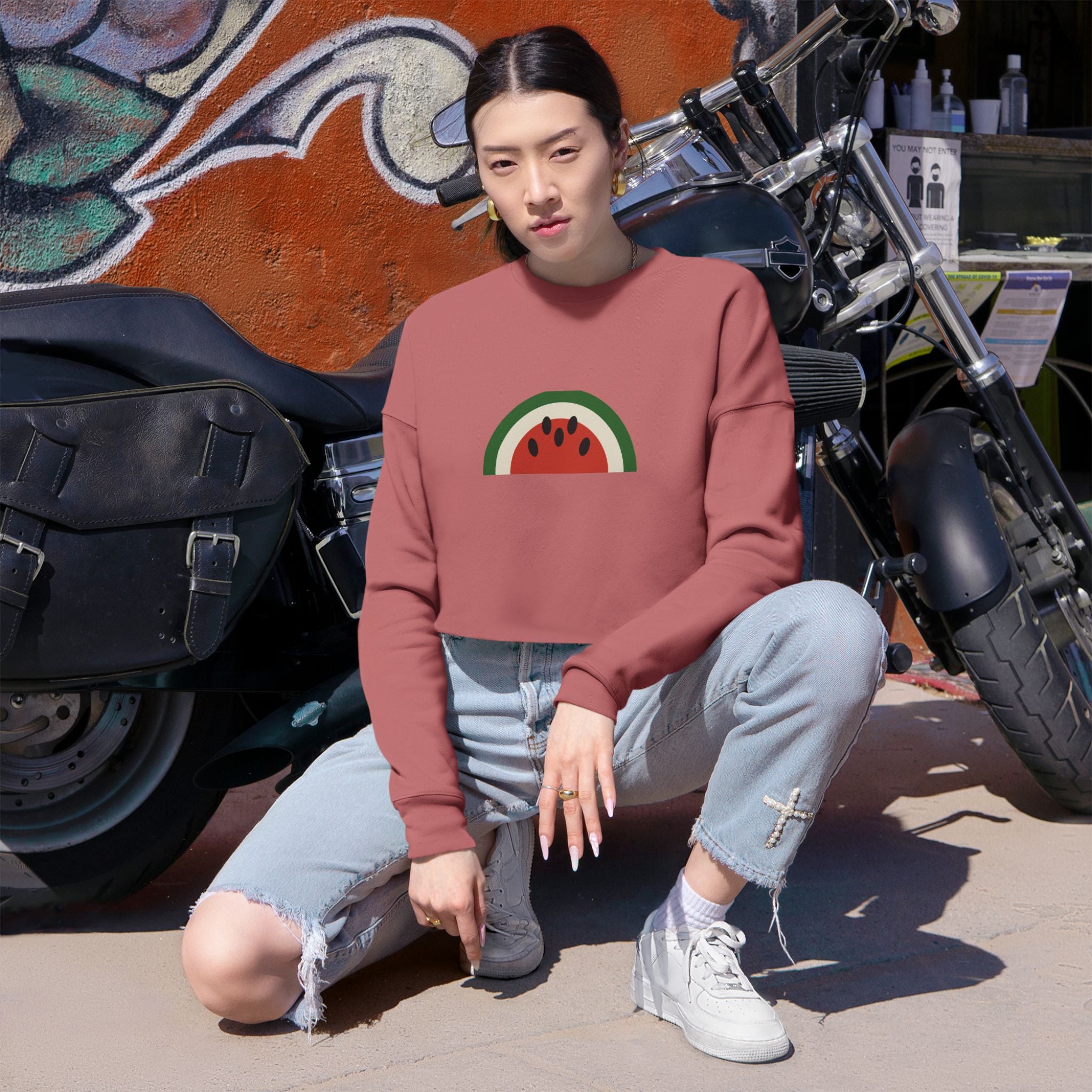 Watermelon Cropped Sweatshirt — مِلح Drop 001